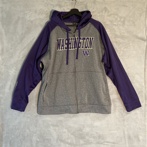 Washington Huskies Men's XL Hoodie Sweatshirt Full Zip Embroidered Champion - Picture 2 of 9